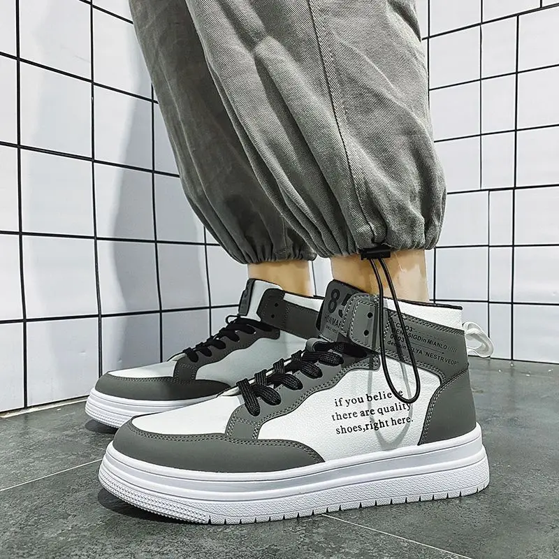 

Весенне-осенняя спортивная мужская обувь на платформе со шнуровкой, удобная новая популярная классическая нескользящая мужская обувь с высоким вырезом, распродажа