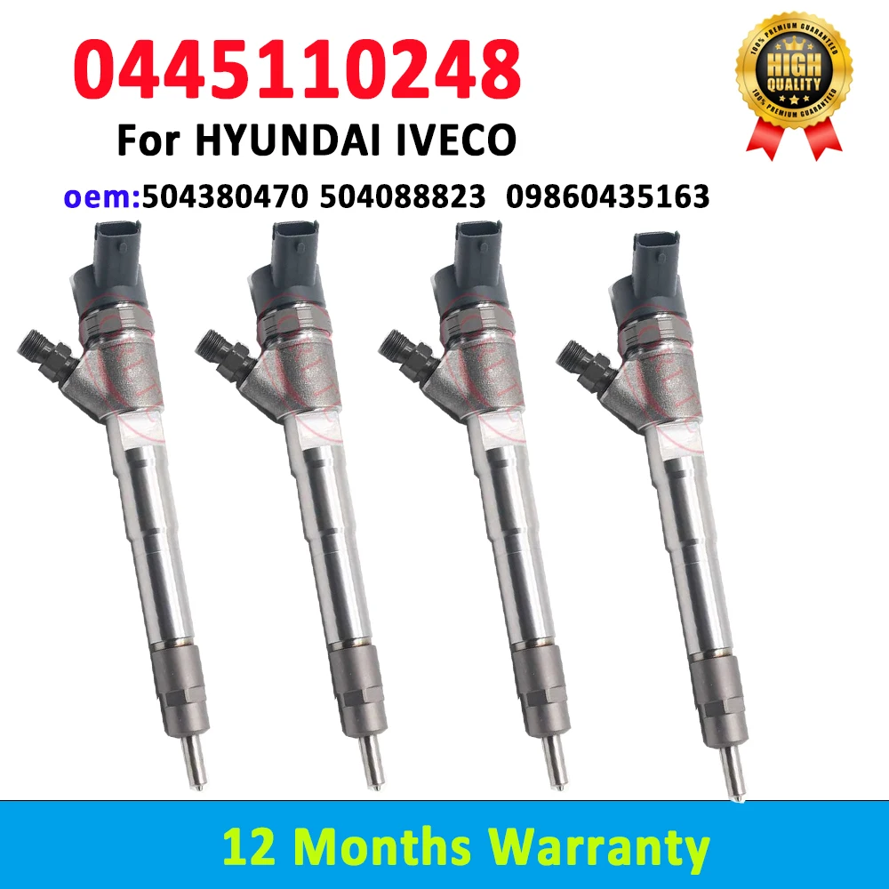 ORLTL 0445110248 Fuel Diesel Injector 0 445 110 248 09860435163 FOR HYUNDAI 504380470 504088823 Fiat DUCATO MASSIF DAILY