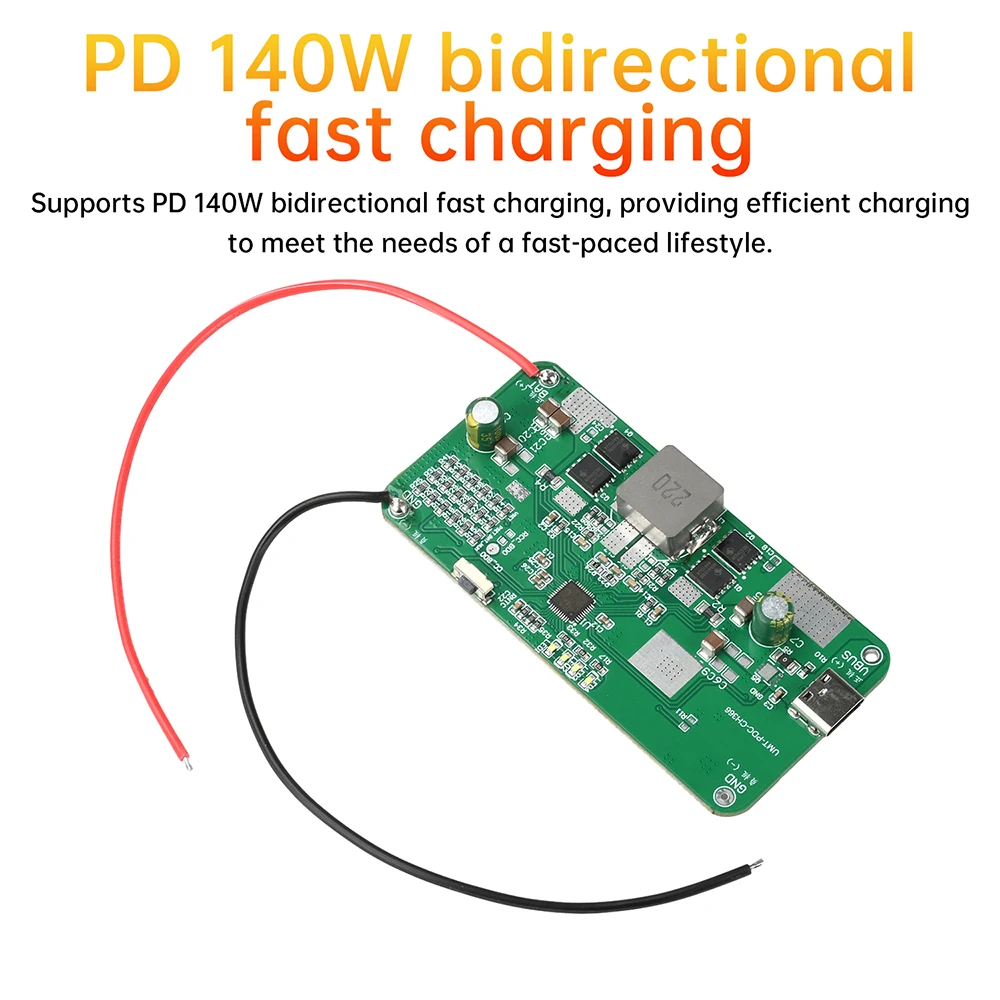 PD140W ثنائي الاتجاه شحن سريع IP2366 2S- 6S بطارية ليثيوم شحن ليثيوم أيون Lifepo4 BMS شاحن TYPE-C محول فرق الجهد