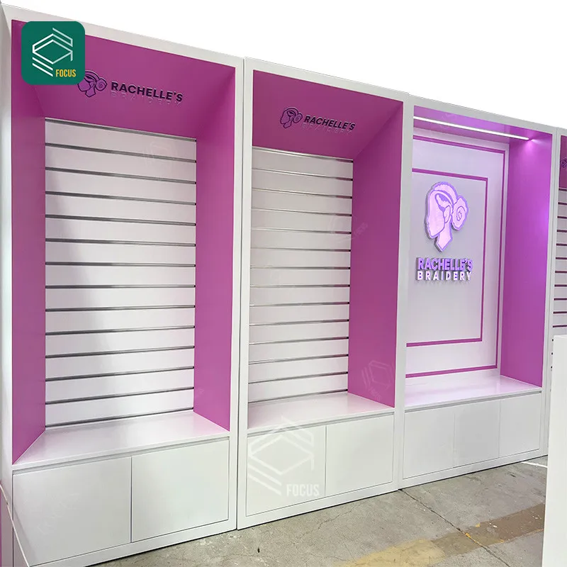 custom.Factory Made Salon Cabinet Station Wooden Hair Shop Display Furniture Retail Wig Display Cabinet