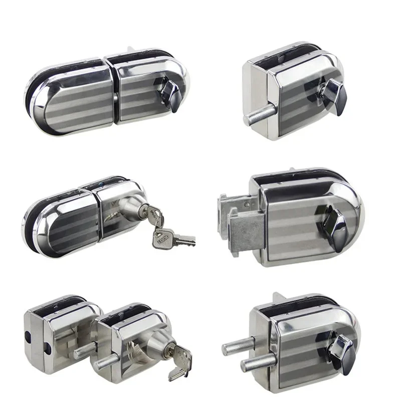 

Glass Door Lock Stainless Steel Single Swing Hinged Frameless Push Sliding Door Locks Stainless Steel Anti Theft Security Lock