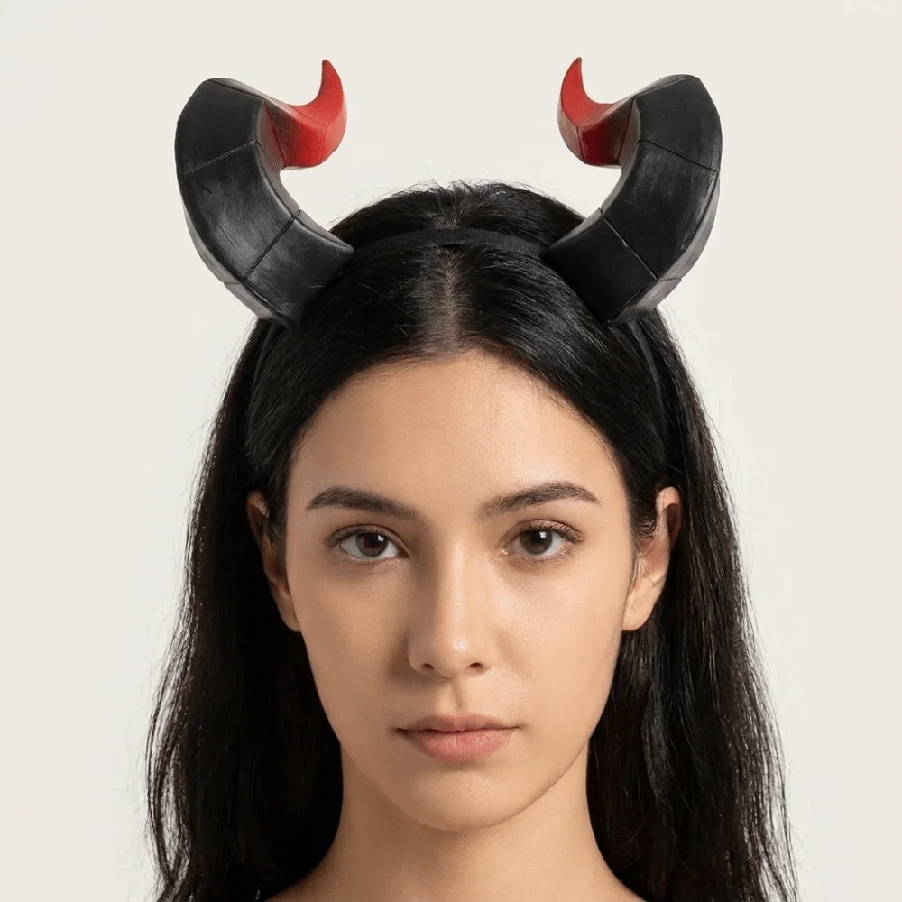 Animal Demon Horns Headwear Dark Style Cosplay Halloween Headband Decorative Gothic Ox Horn Headband Stage Performance