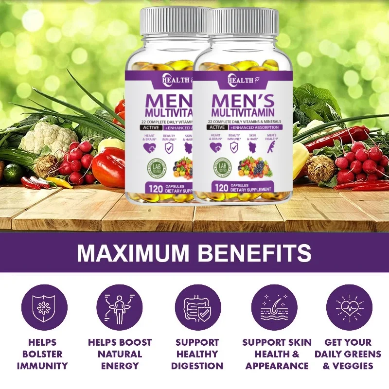 HEALTH Men\'s Daily Multivitamin - for immunity, energy, weight management support and overall health - Dietary Supplement