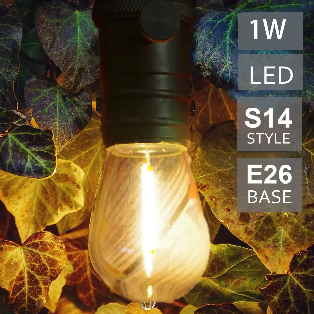 16pcs LED S14 Replacement Light Bulbs 1W E27 220V Shatterproof  to Replace 11W Incandescent Waterproof Outdoor String Light Bulb