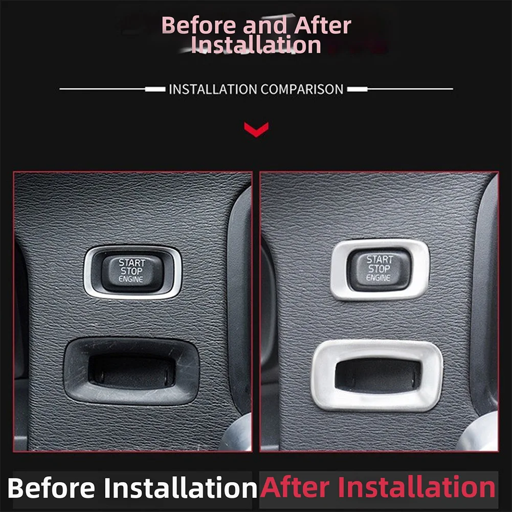 Car Start Button Decoration Frame Stainless Steel Keyhole Cover Trim For Volvo For XC60 2009-2017 For S60/ For S60L