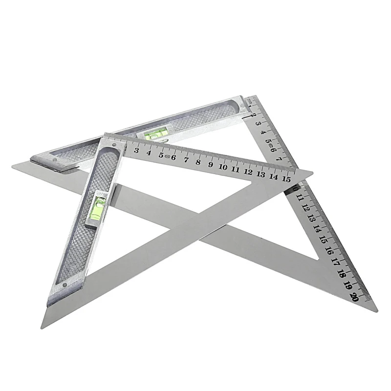 150mm untuk Penggaris Segitiga Paduan 90° dengan Pengukur Pengerjaan Kayu Horizontal Manik T