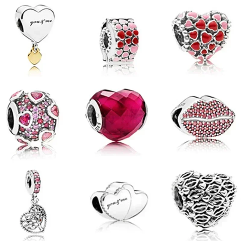 

100% 925 pure silver pretty fashion valentine's day classic charm beads for Christmas wear basic bracelet style elegant