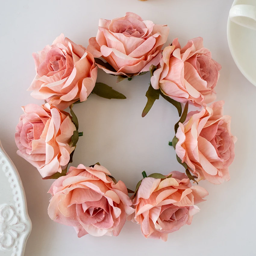 

100pcs Artificial Flowers Wedding Garden Silk Rose Home Room Vase Table Outdoor Decor Accessories Party Festival Wreath Headwear