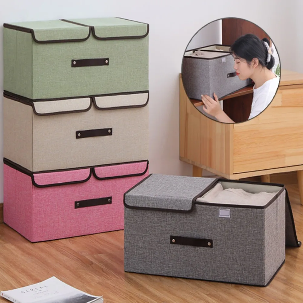 

Foldable Storage Box With Lid Dustproof Home Supplies Clothing Underwear Sock Toy Storage Organizer Cosmetics Wardrobe Organizer