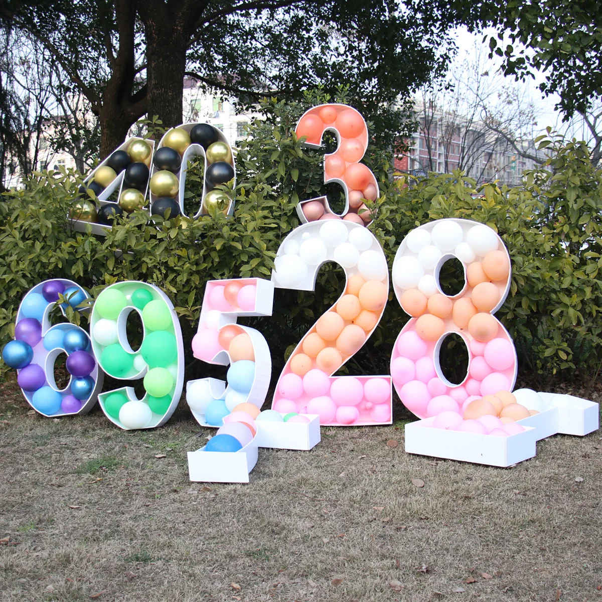 73/93cm Giant Figure 1st 2nd 3rd Balloon Filling Box 16 18 21 Birthday Balloon Number 30 40 50 Balloon Frame Anniversary Decor