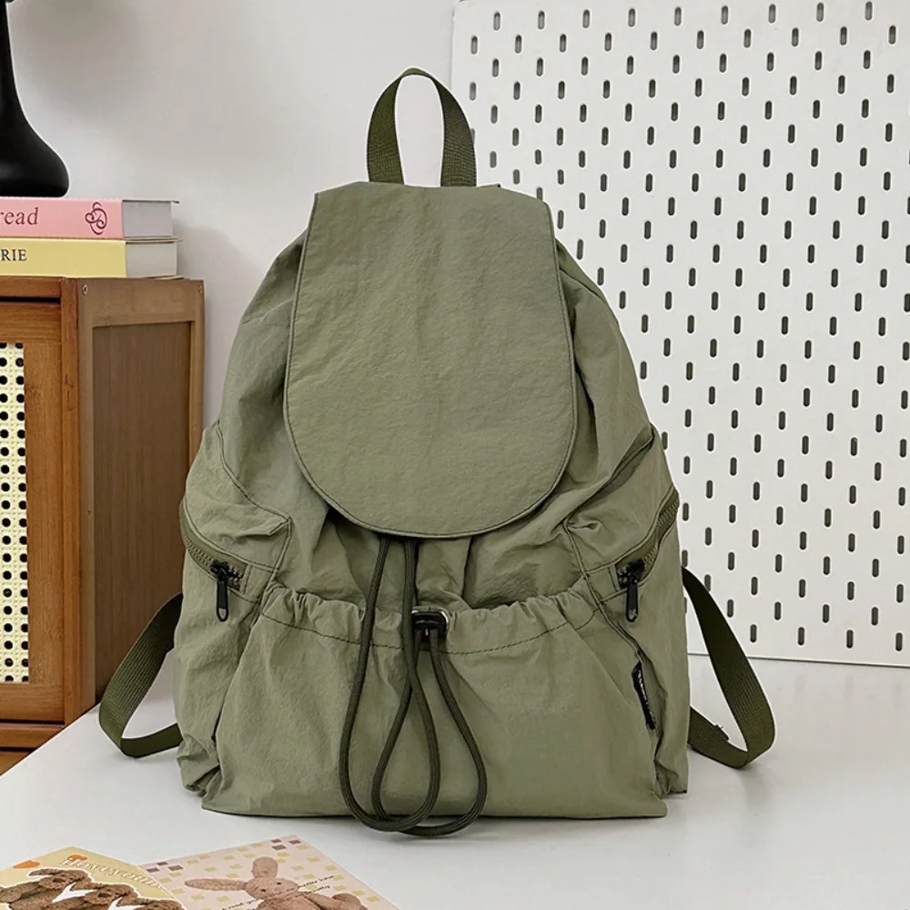 

Casual Lightweight Travel Backpack Korean Style Nylon Drawstring Backpack Large Capacity Waterproof Student Schoolbag Outdoor