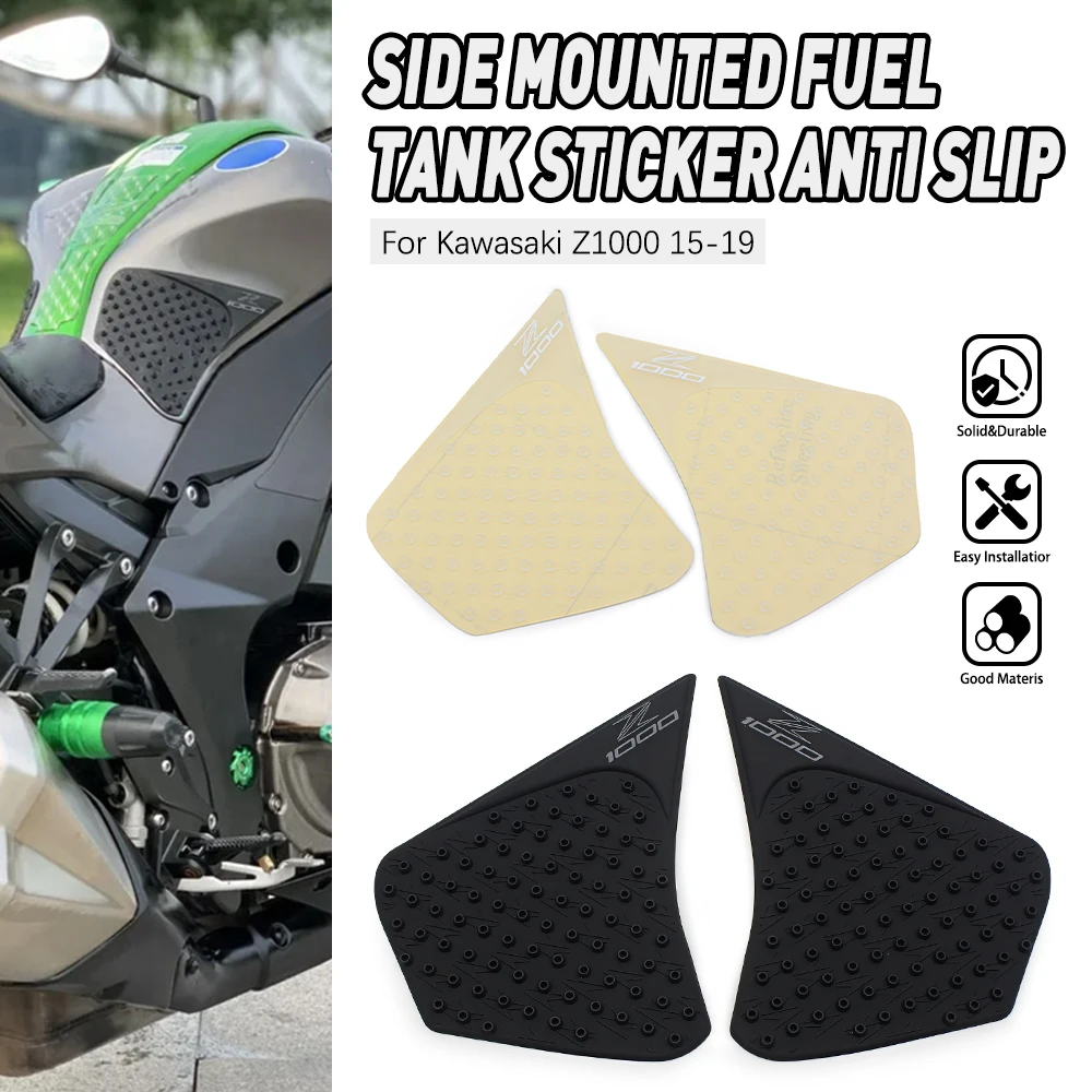 

Motorcycle Fuel Tank Anti-Slip Sticker For Kawasaki Z1000 2014-2019 Paint Protection Rubber Pad Z 1000 Protective Decal