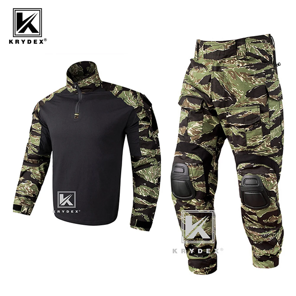 

KRYDEX G3 Combat Uniform CP Style Tactical Men BDU Camouflage Shirt & Pants Suit Kit Knee Pads For Hunting Outdoor Gear