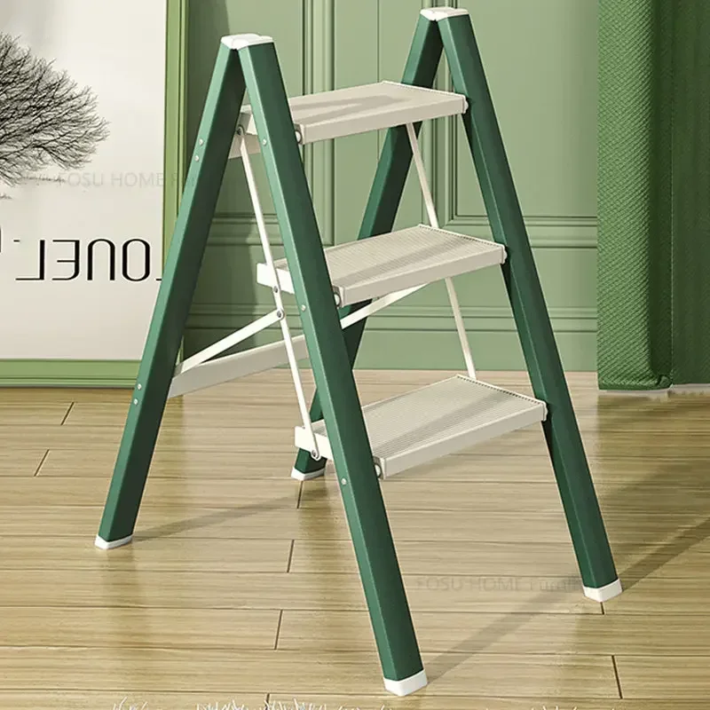 #Household Telescopic Folding Aluminium Ladders Simple Step Ladders Multi-functional Staircase Folding High Stool Kitchen Ladder