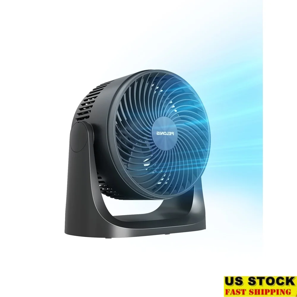 

7-дюймовый портативный вентилятор с циркуляцией воздуха и наклоном на 100 градусов, бесшумная работа, конструкция с двумя лопастями, компактное использование в помещении, эффективное охлаждение