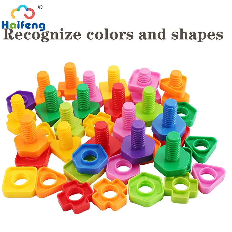 Schraube Bausteine Spielzeug kreative Block Mosaik Puzzle Spielzeug für Kinder Kunststoffe insatz Blöcke Nuss Form Lernspiel zeug