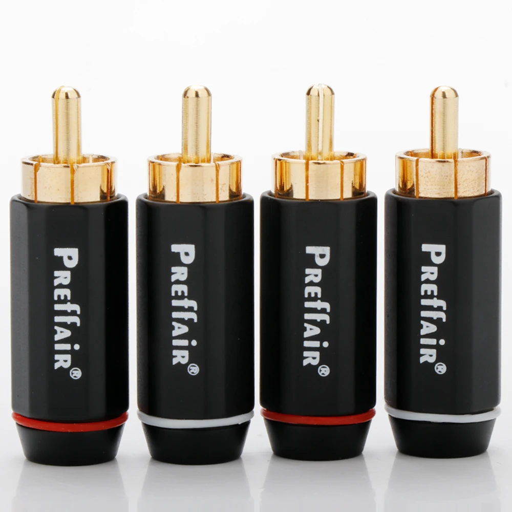 HiFi RCA Connector Plug Rhodium/Gold Plated Audio Cable Connectors Suitable for 6mm Wire R1740G/R