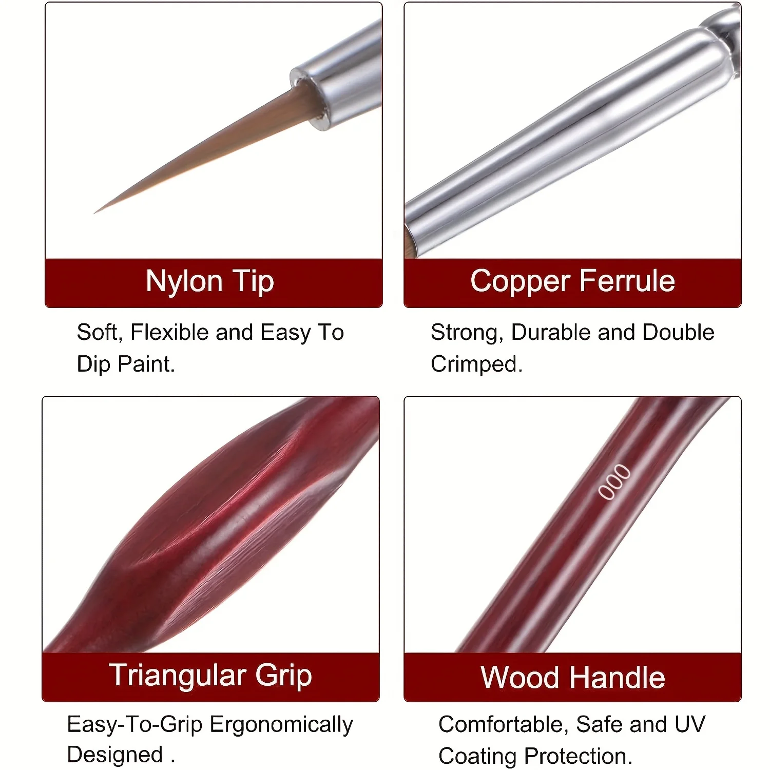 10 قطع من فرشاة الطلاء ذات التفاصيل الدقيقة، مجموعة فرش الرسم المصغرة للدهانات الصغيرة للأكريليك والألوان المائية والزيت والوجه والأظافر #4