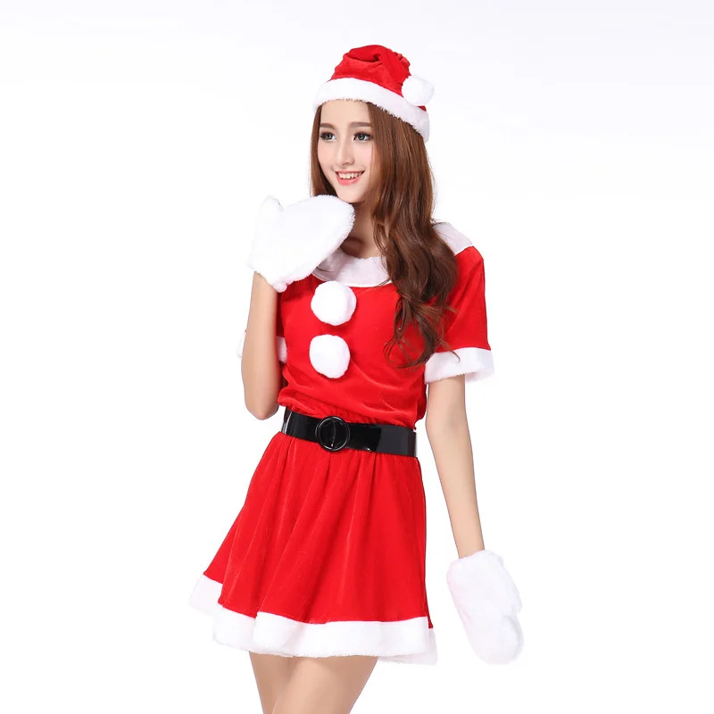 Santa Claus Costume Woman Mrs Santa Suit Christmas Fancy Dress Halloween Women Santa Claus Red Dress Outfit