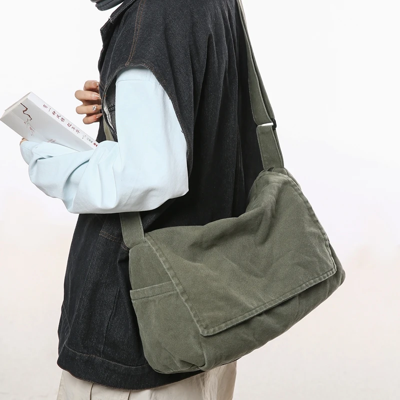 Trendy Flap Messenger Bag, Casual Large Capacity Crossbody Bags, Trendy Student Shoulder bag, Adjustable Strap Мужская сумка sac