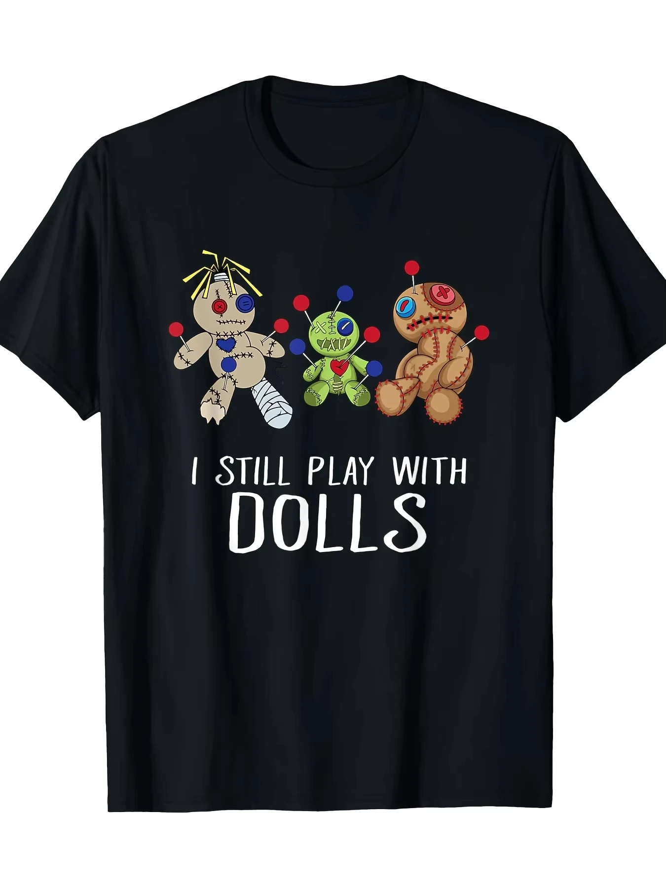 Halloween Costume Voodoo Doll Graphic Printing Summer Autumn Winter Cotton Men and Women T-shirt Short Sleeve Lu