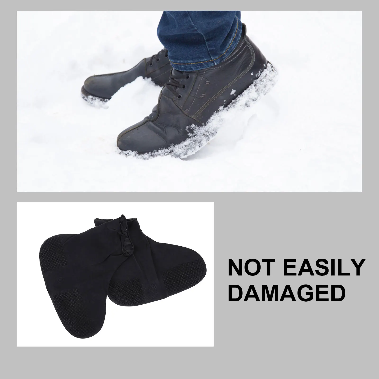 

Rainproof Shoe Covers Black High S Non Slip Waterproof Reusable Elastic Boot Protector Cycling Shoes 31 35 Size Outdoor Sports