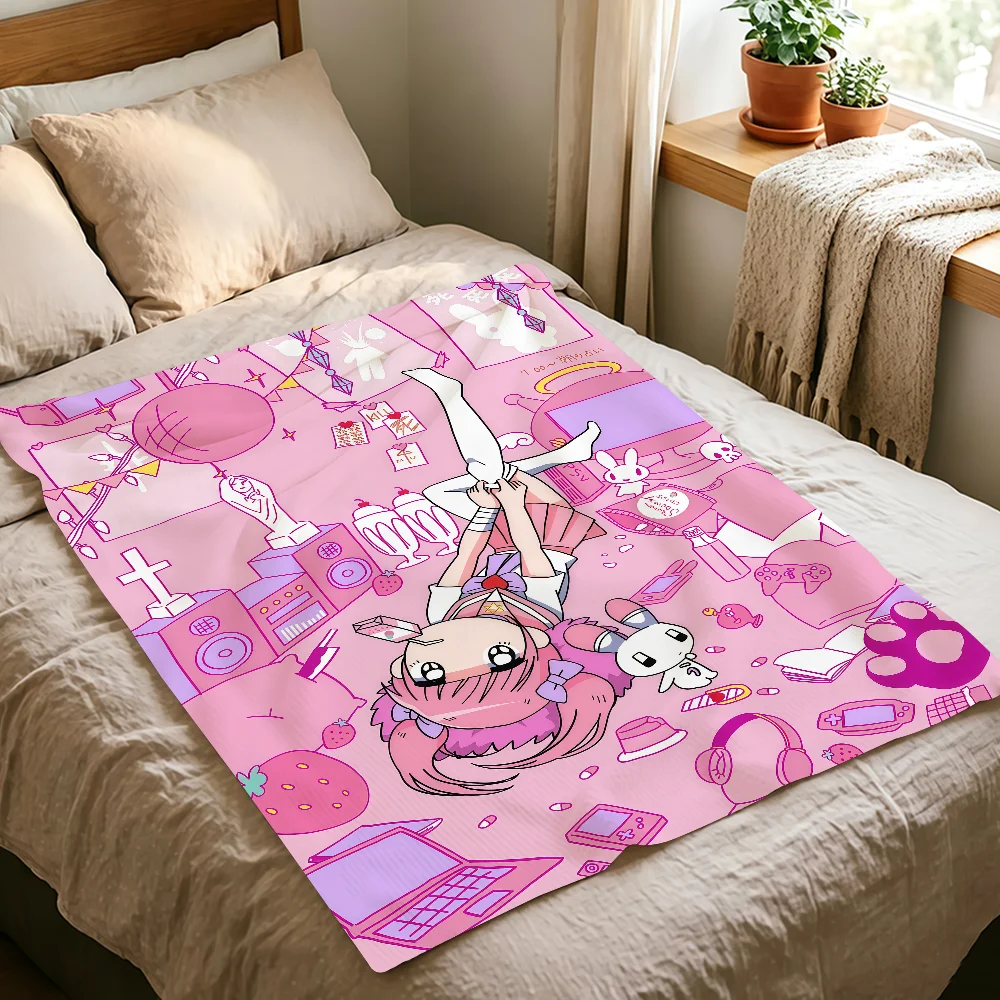 Anime Menhera Chan Blanket Soft Warm And Thick Perfect For Bedroom Living Room Bed Sofa Camping Picnic Office Gift