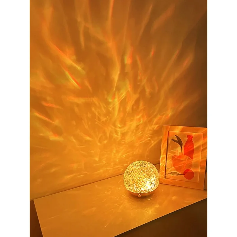 

Water Ripple Projector Night Light Crystal Lamp Decoration Home Houses Bedroom Aesthetic Atmosphere Holiday Gift Sunset Lights