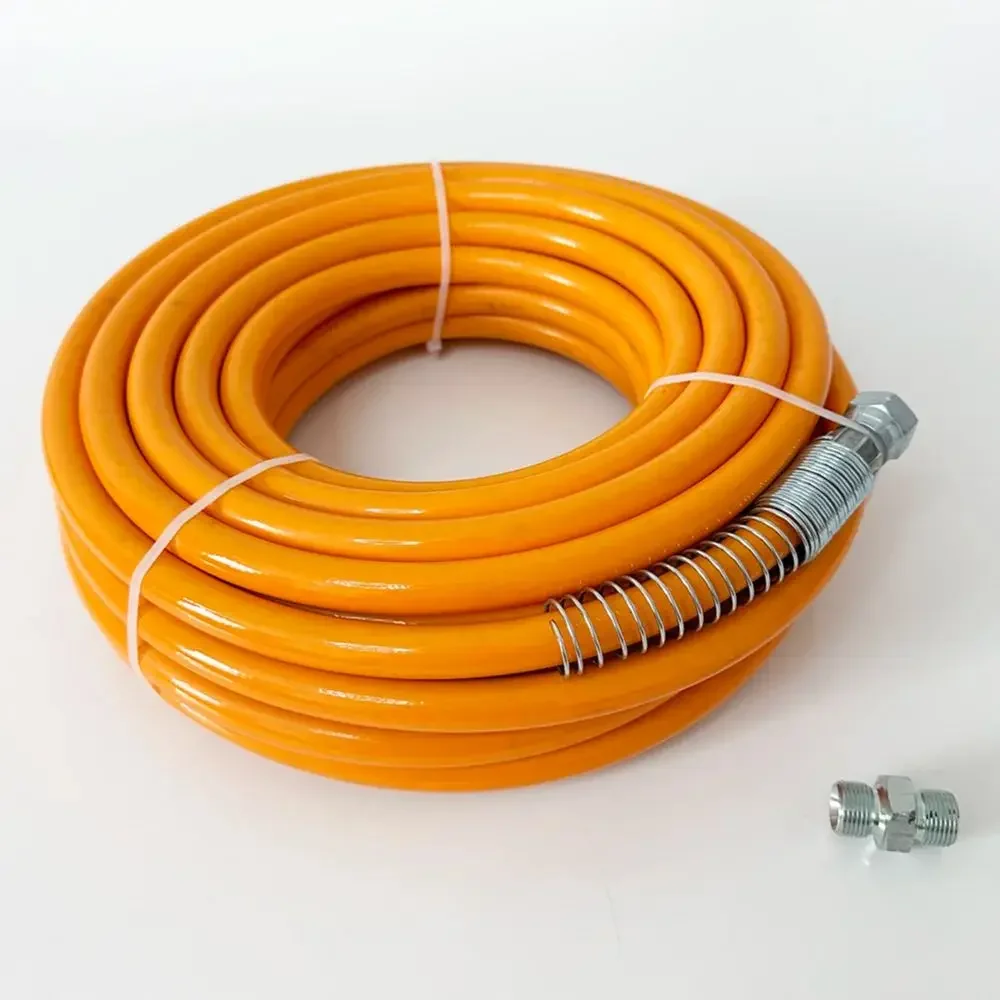 Tubo flessibile di spruzzo di vernice airless 3/8 Tubo di nylon in fibra flessibile ad alta pressione con strato di fibra tessuta addensata aggiornato per tubo della pistola a spruzzo
