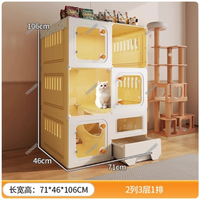 Extra Large Transparent Cat Villa - Indoor/Outdoor Multifunctional Cage, Home Cabinet with Integrated Toilet