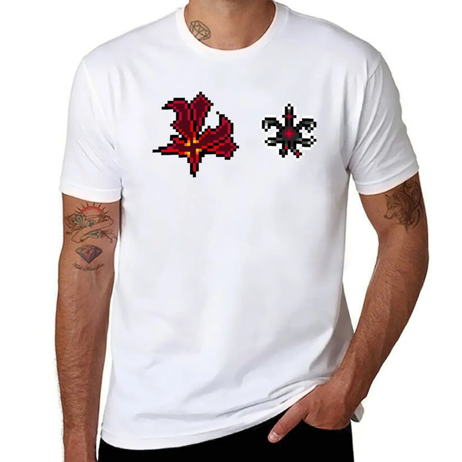 

Nekro Virus Faction Symbol + Faction Character Pixel Art T-Shirt Breathable Workout Short Sleeve Top