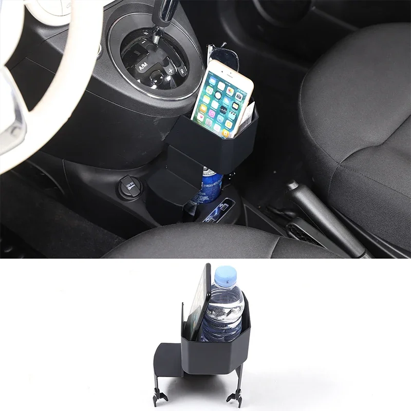 For Fiat 500 2016+ Car central control water cup holder Heightened and expanded water cup holder Aluminum interior accessories