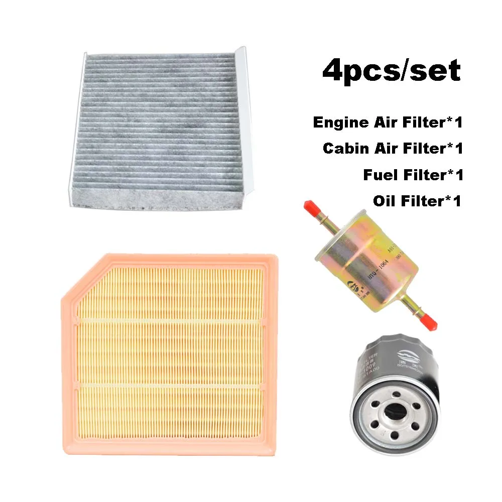 4pcs Filter Set For CHANGAN CS35 PLUS(S111) 1.4T 2023 JL473ZQ9 Engine Cabin A/C Fresh Air Fuel Gas Oil Filter Kit 1109190PT01