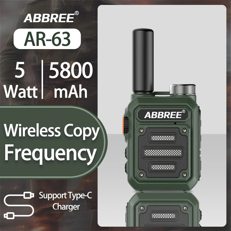ABBREE AR-63 اسلكية تخاطب محمولة UHF راديو نسخة لاسلكية تردد طويل المدى نوع-C شاحن لفندق الأعمال راديو لحم الخنزير #1