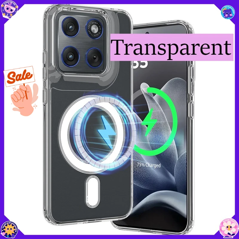 Pour MOTO Signature 5G, X70 Air Pro 5G, Edge 70 Ultra 5G, Étui magnétique ELVEV en acrylique premium anti-jaunissement pour téléphone