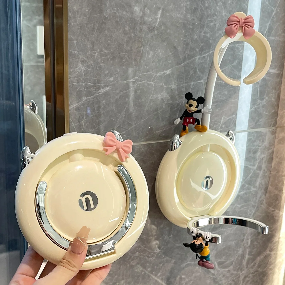 

Lazy Hair Dryer Bracket Wall Mounted, No Punching, Hands Free, No Handheld Hair Dryer Bracket Storage Rack