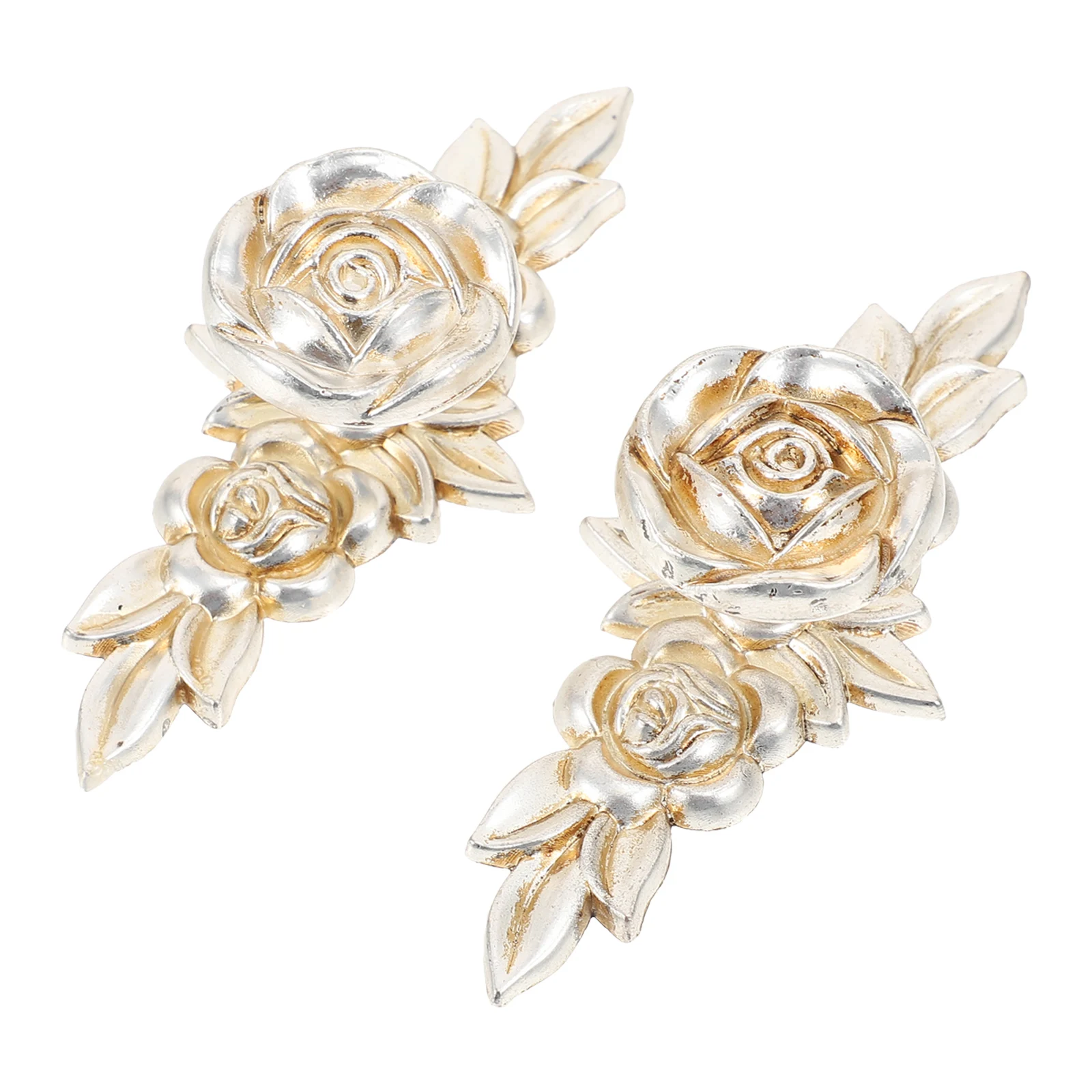 

Rose Handle Cabinet Knobs 2 Pcs Floral Drawer Pulls Zinc Alloy Durable Elegant Wardrobe Grips Furniture Hardware Suitable