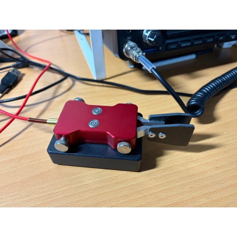 

High Precision Double Paddle Automatic CW Key 3.5mm Shortwave Morse Practice Trainer for HAM Radio