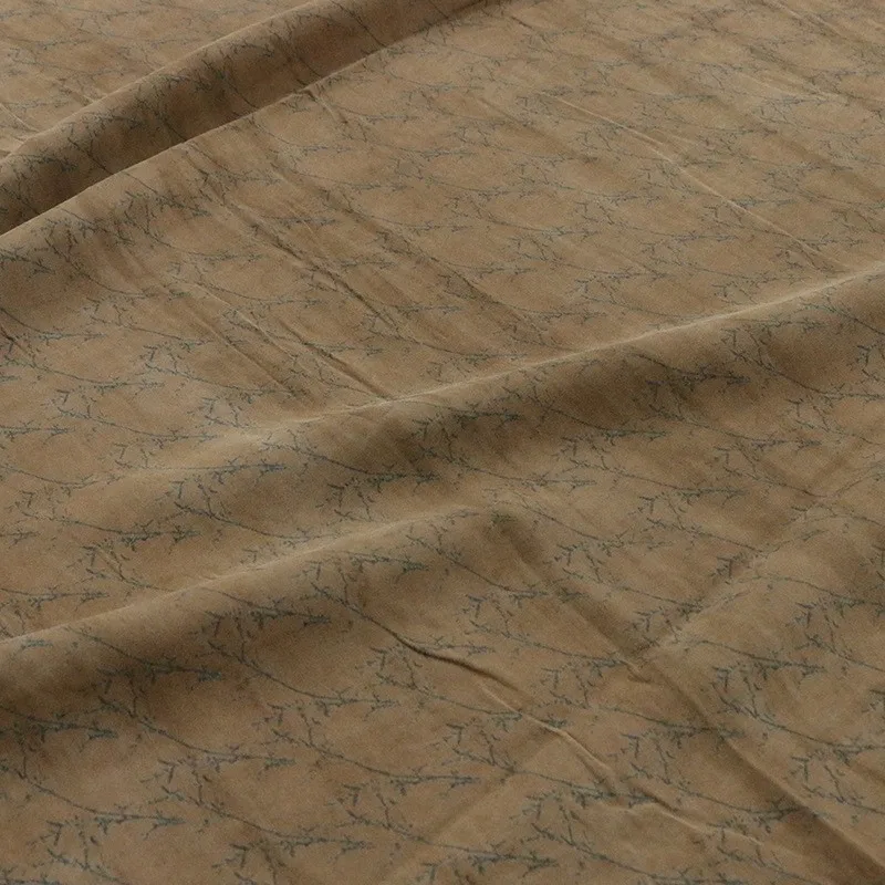 Silk elastic satin Xiangyunsha old material traditional rammed fabric for clothing shirts and cheongsams designer