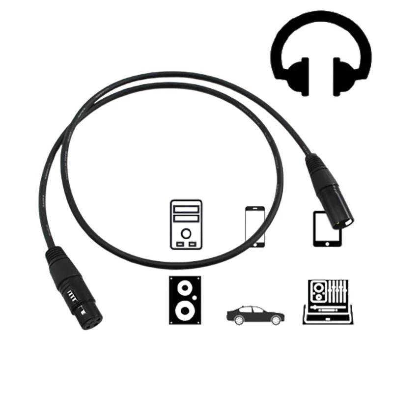 

Pro Studio Dual-Shielded CANARE L-4E6S Star-Quad Cable w/ NEUTRIK Gold NC3MXX-B Male to NC3FXX-B Female XLR Connectors​