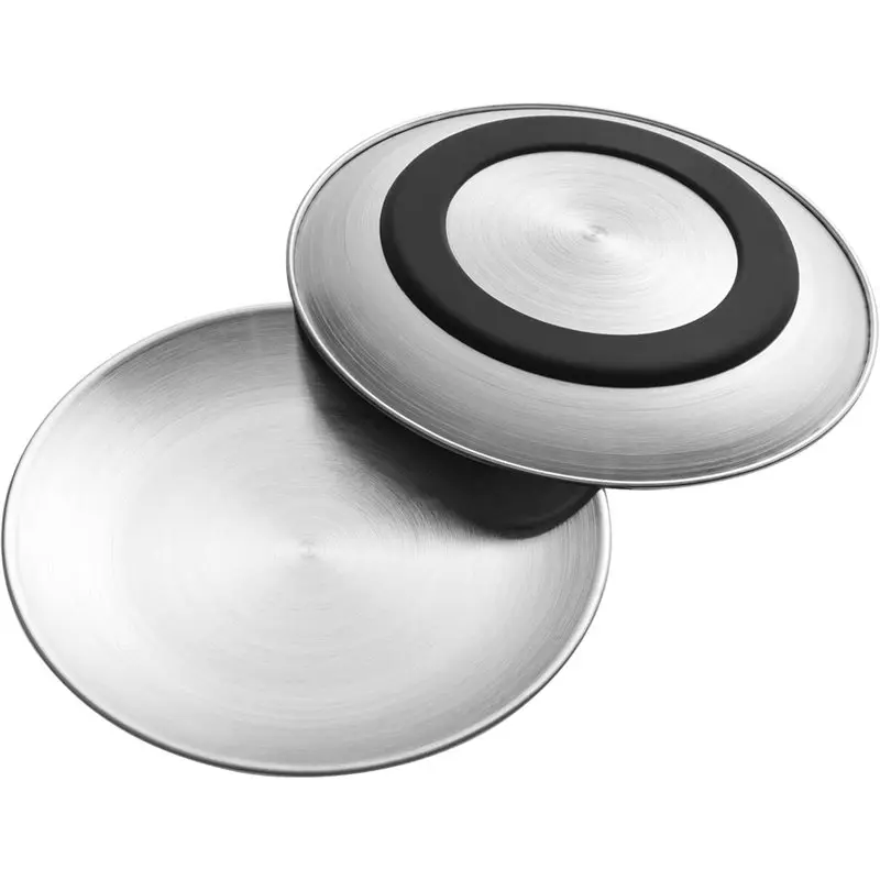 

Миски для кошек CHCH из нержавеющей стали шириной 6,7 дюйма, неглубокие или тарелки для кормления домашних кошек, котят, маленьких собак (серебристый, 2 шт.)