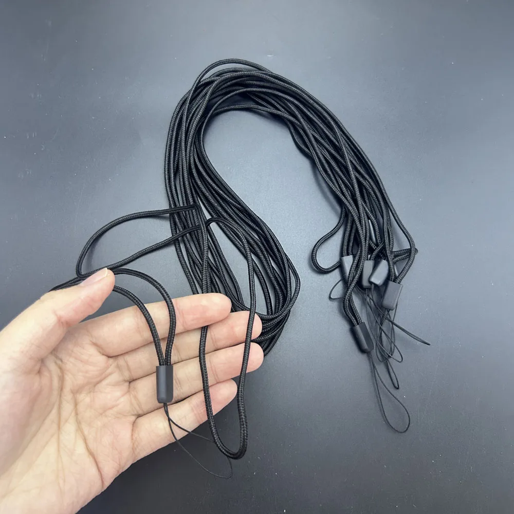 40pcs Black Color Long Phone Strap Lanyard Pendant Neck Cord Business Name Card Cover Rope Hang Office  Holders Badge Lanyard