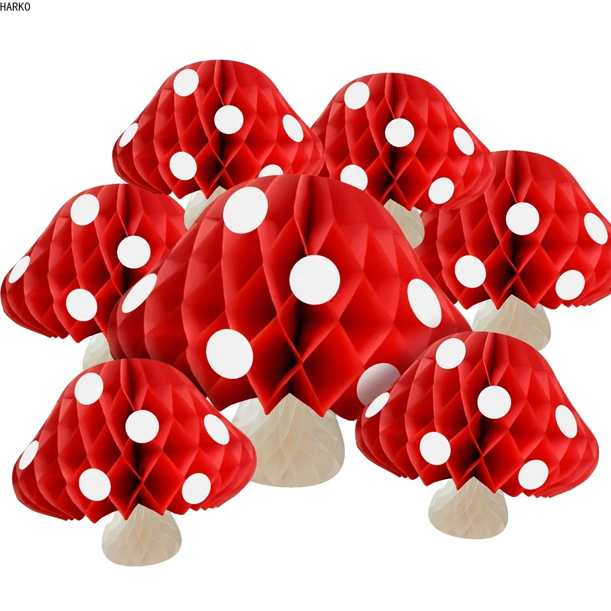 Mushroom Honeycomb Ball Woodland Animal Party Decoration Paper Flower Ball Kids Adults Happy Jungle Safari Birthday Party Decor