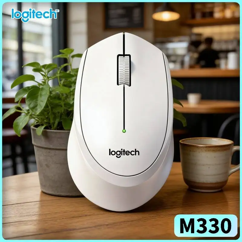 

Беспроводная бесшумная мышь Logitech M330 с высокой точностью отслеживания, 2,4 ГГц, оптическая, тонкая, для ноутбуков, ПК, Mac, настольных компьютеров