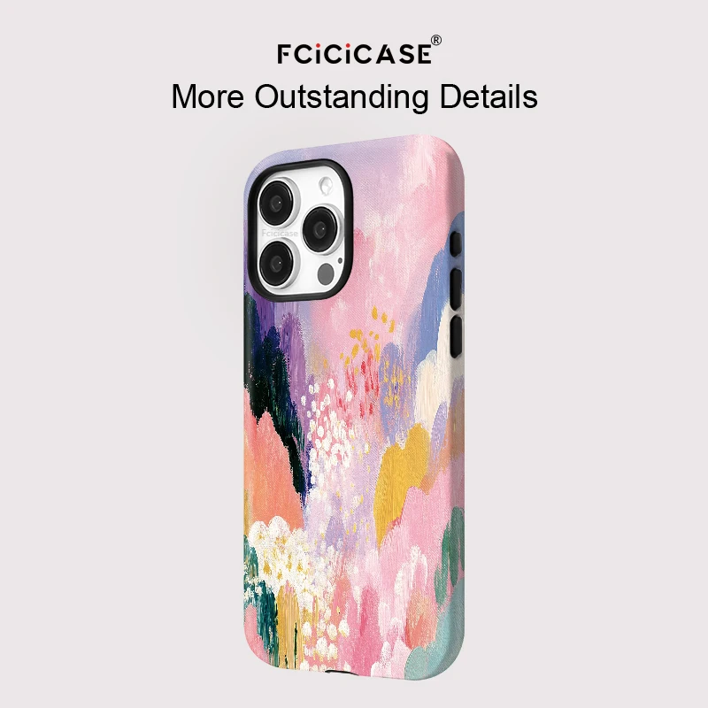 เคสโทรศัพท์ Fcicicase ลายเพ้นท์สีสันสดใส สำหรับ iPhone 17 16 15 Pro Max 14 Plus 13 12 11  อะคริลิกแม่เหล็กแบบด้าน สำหรับ Magsafe