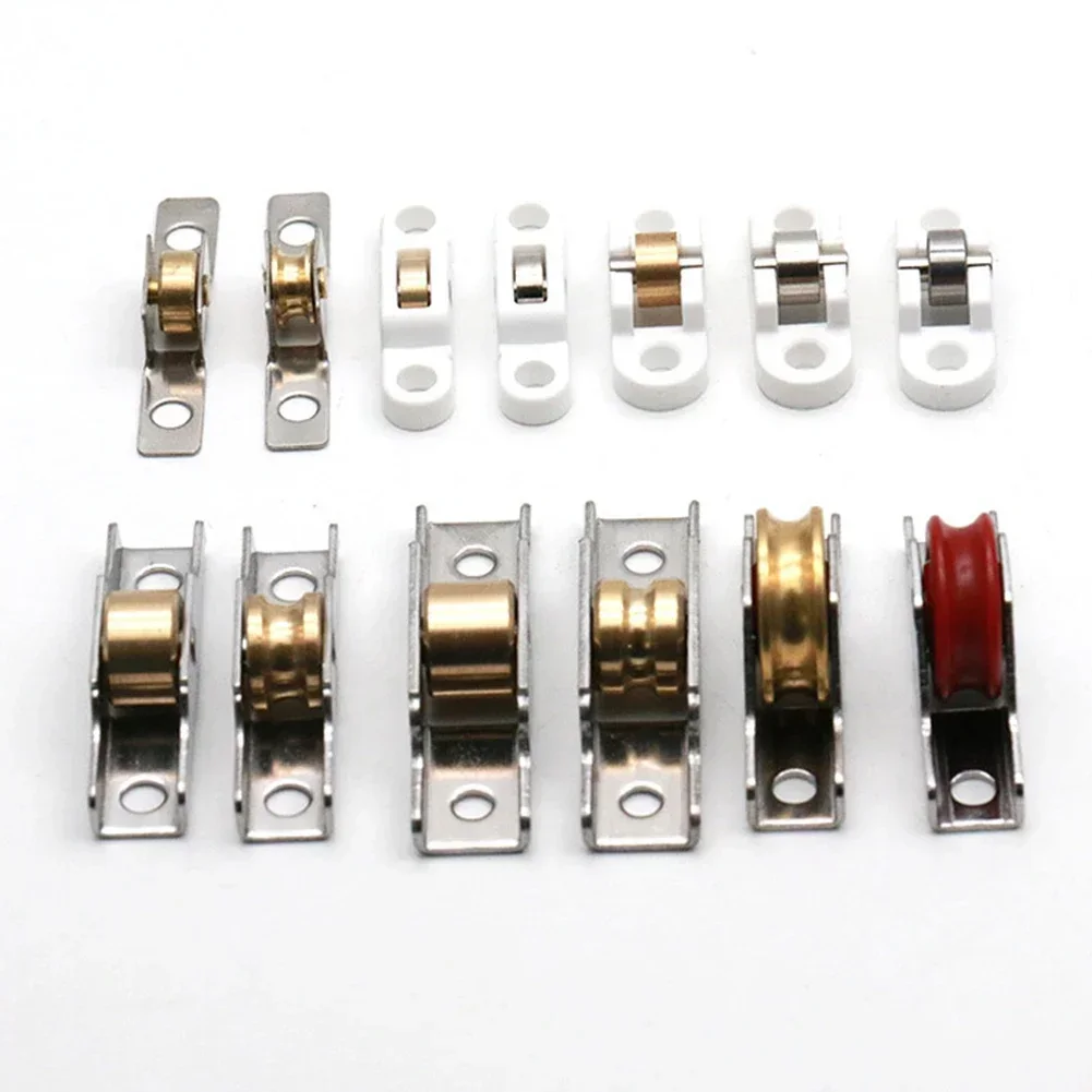 Stainless Steel Window Pulley Sliding Door Roller Cabinet Door Pulleys Wheel Runner Mute Wheel Track Pulley Furniture Hardware