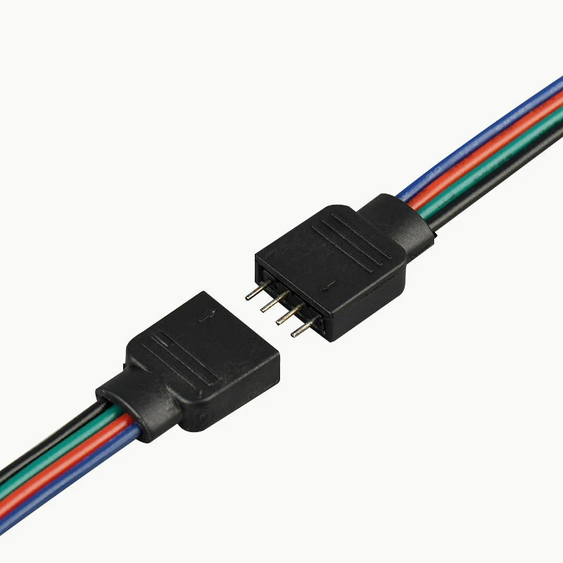 

1/5/10PC 4P/5P Male Female LED Strip Connector With 15cm Cable RGB Cable Connectors Wire For 5050 3528 RGB RGBW LED Strip Lights