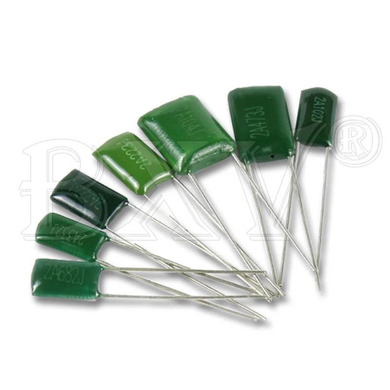 50PCS 2A224J 2A334J 2A102J 2A152J 2A222J 2A332J 2A472J 2A822J 2A103J 2A153J 2A471J Polyester Film Capacitor 100V 220nF 330nF