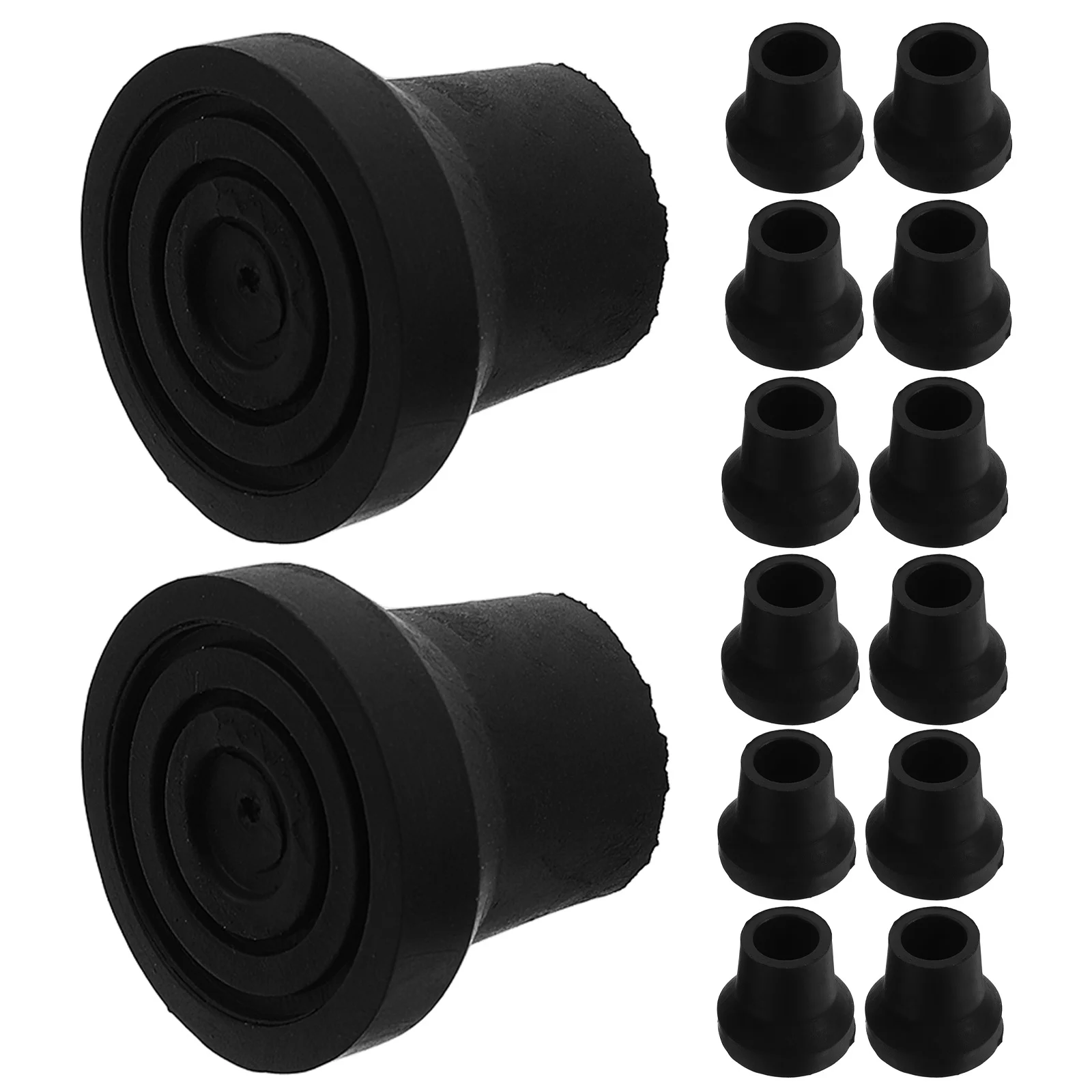 

20pcs Elderly Walking Stick Tips Heavy Duty Rubber Replacement Fit 16Mm Tubing Anti-Slip Cane Feet For Crutches Walking Poles