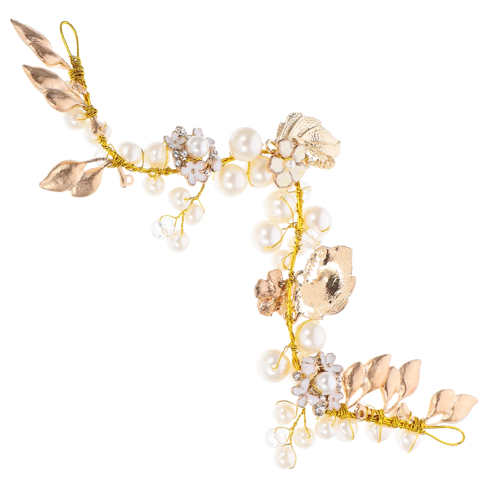 

Жемчужная свадебная повязка на голову, легкий свадебный аксессуар для волос в форме листа для невесты, торжественный головной убор, свадебные аксессуары для волос